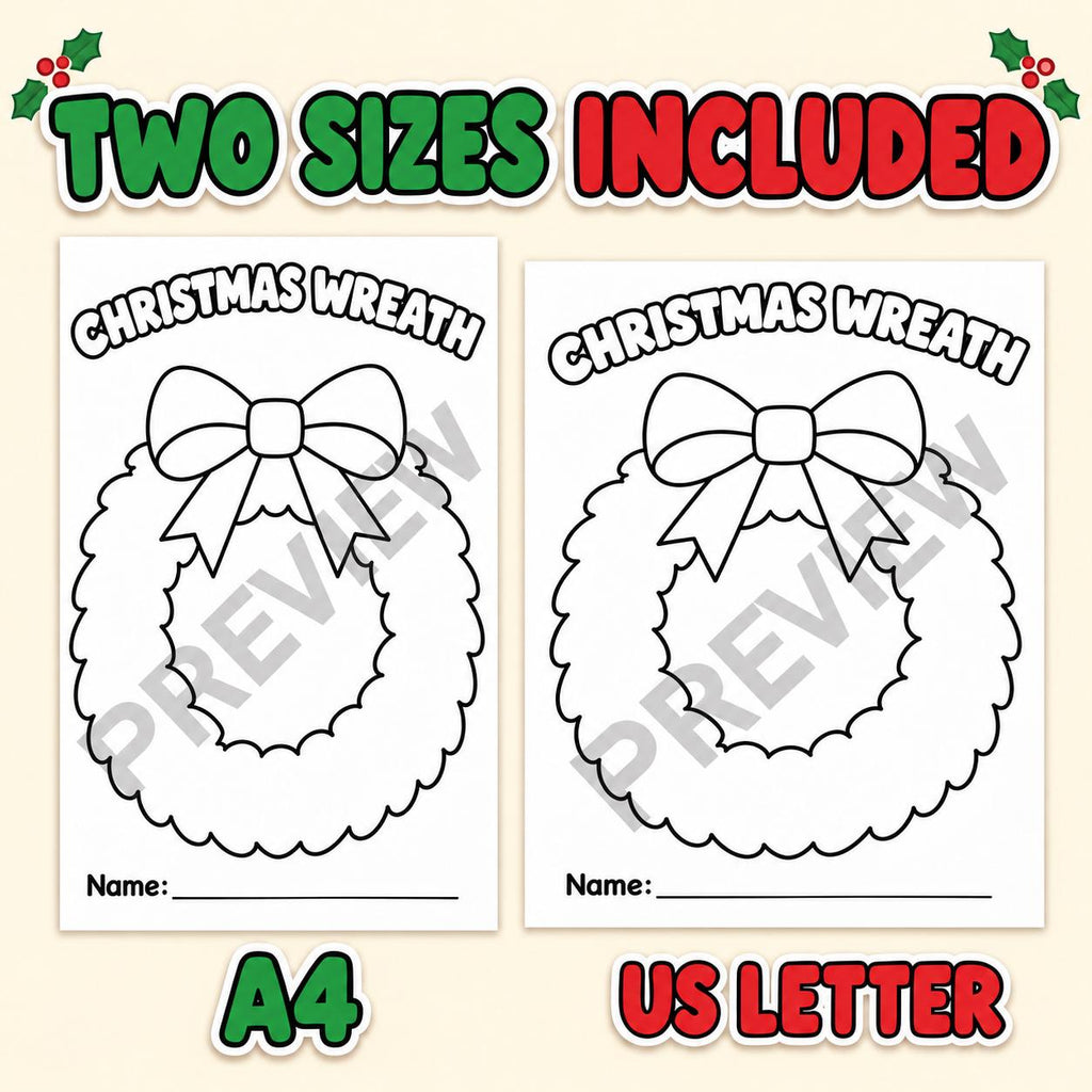 Christmas Tissue Paper Craft for Kids, 6 Christmas Craft Printables, Christmas Tree Craft, Gingerbread, Wreath, Christmas Party Activity