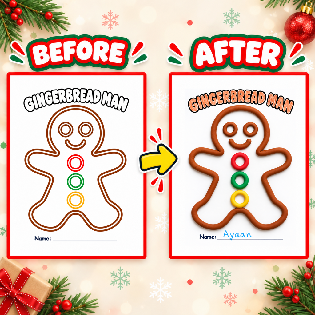 Christmas Playdough Mats Printable, Christmas Activities for Kids, Play Dough Mats, Christmas Sensory Activity, Fine Motor Activity