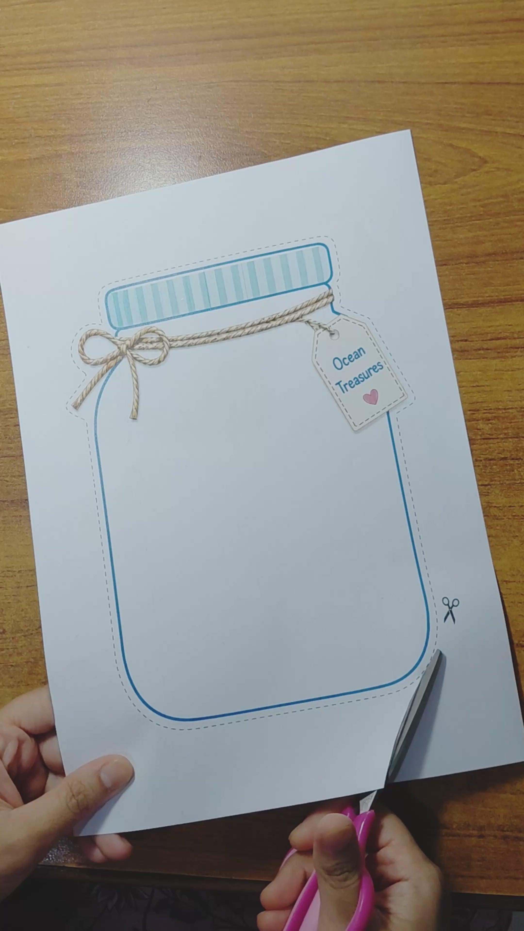 Ocean Treasures Jar Craft Printable | Under the Sea Kids Activity | Summer Craft Template
