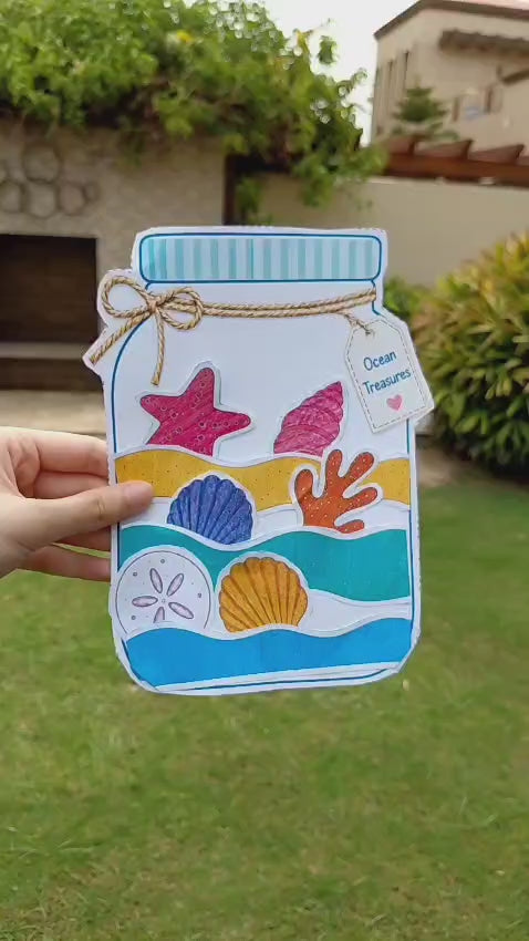 Ocean Treasures Jar Craft Printable | Under the Sea Kids Activity | Summer Craft Template