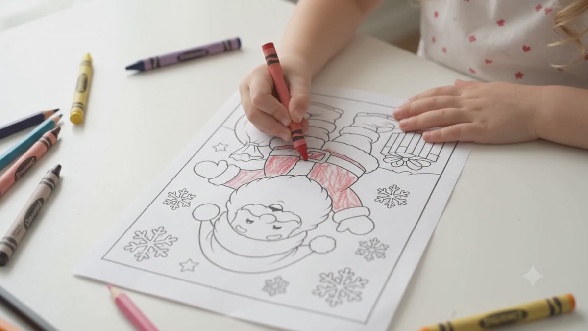 Santa Coloring Pages for Kids, 20 Printable Christmas Colouring Sheets, Santa Claus Coloring Book, Preschool Kindergarten Holiday Activity
