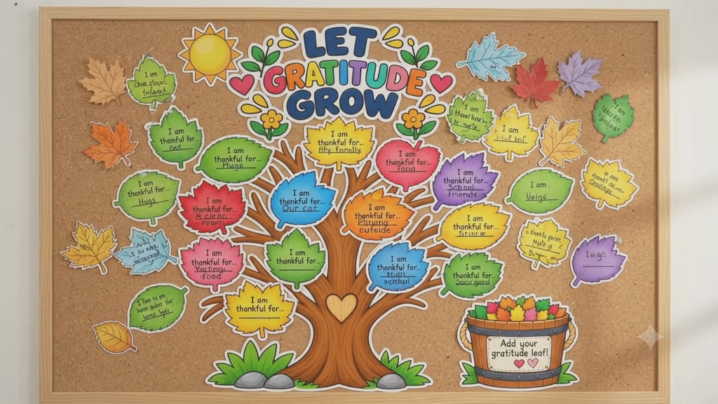 Thanksgiving Gratitude Tree Printable, Thankful Leaves Activity, Let Gratitude Grow Craft, Fall Bulletin Board, Gratitude Activity